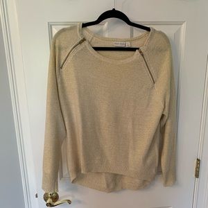 Cream sweater with gold detail